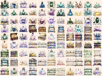 Fairy Apothecary Watercolor Clipart Apothecary Clipart - Wonders Artist