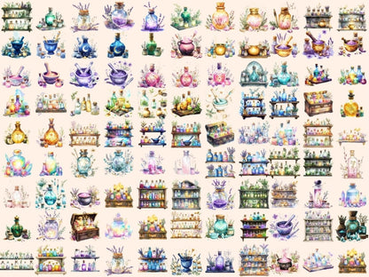 Fairy Apothecary Watercolor Clipart Apothecary Clipart - Wonders Artist