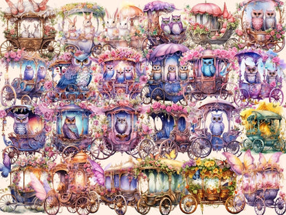 Fairy Carriages Watercolor Clipart carriage clipart - Wonders Artist