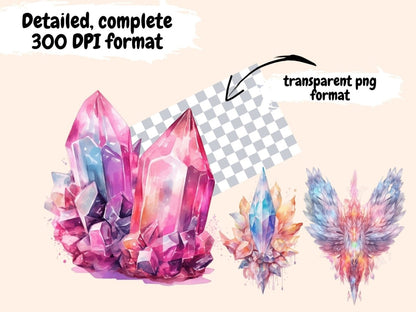 Fairy Crystals Watercolor Clipart crystal clipart - Wonders Artist