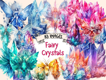 Fairy Crystals Watercolor Clipart crystal clipart - Wonders Artist