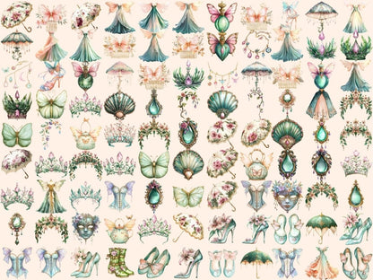 Fairy Fashion Watercolor Clipart cute fairy png fairy clipart fairy costume images - WondersArtist