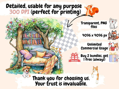 Fairy Garden Watercolor Clipart cute garden clipart - Wonders Artist