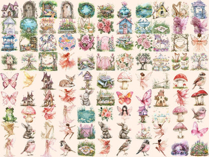 Fairy Garden Watercolor Clipart cute garden clipart - Wonders Artist