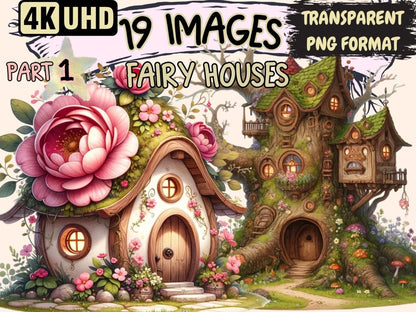 Fairy Houses Clipart Cute house art - Wonders Artist