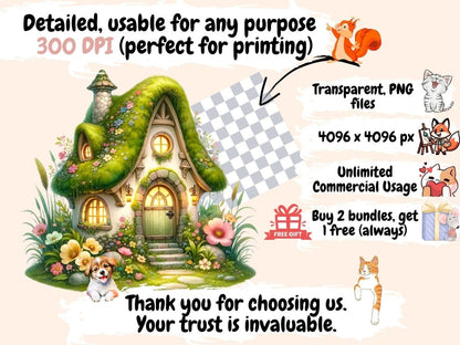 Fairy Houses Clipart Cute house art - Wonders Artist