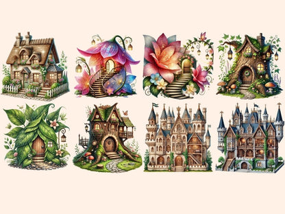 Fairy Houses (P2) Clipart fairy abode icons - Wonders Artist