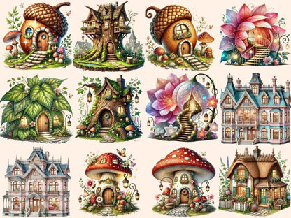 Fairy Houses (P2) Clipart fairy abode icons - Wonders Artist