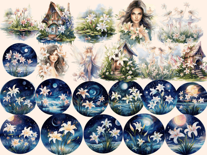 Fairy Lily Watercolor Clipart fairy lily clipart - Wonders Artist