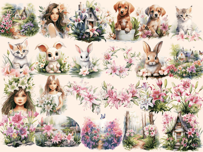 Fairy Lily Watercolor Clipart fairy lily clipart - Wonders Artist