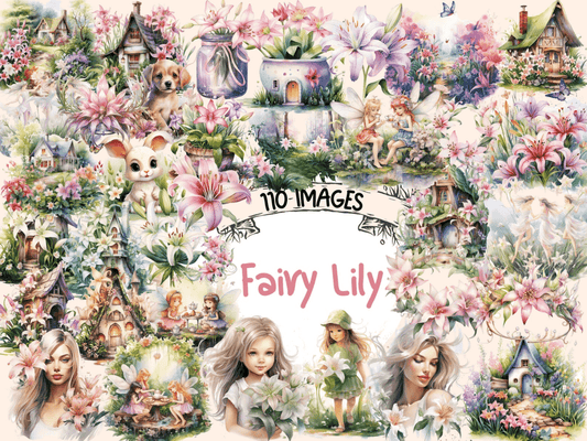 Fairy Lily Watercolor Clipart fairy lily clipart - Wonders Artist