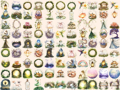 Fairy Meadows Watercolor Clipart enchanted meadow art - Wonders Artist