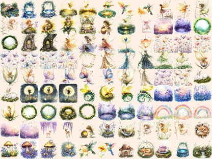 Fairy Meadows Watercolor Clipart enchanted meadow art - Wonders Artist