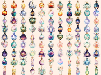 Fairy Potions Watercolor Clipart Cute Potion PNG - Wonders Artist