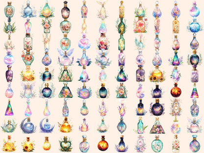 Fairy Potions Watercolor Clipart Cute Potion PNG - Wonders Artist
