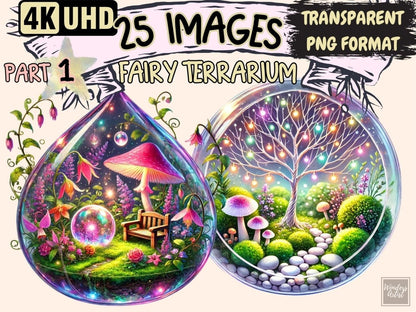 Fairy Terrarium Clipart - High - Quality Instant Digital Download for Creative Projects