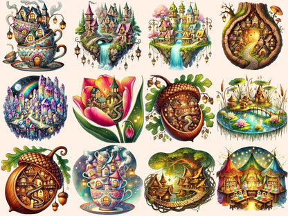 Fairy Villages Clipart Dreamy Village Art - Wonders Artist