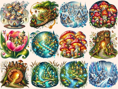 Fairy Villages Clipart Dreamy Village Art - Wonders Artist