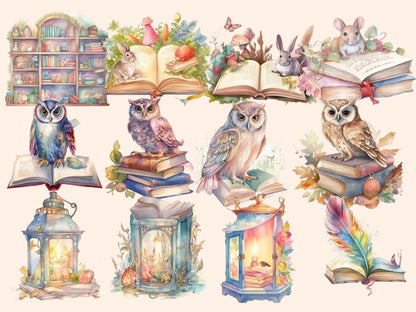 Fairytale Books Watercolor Clipart book clipart - Wonders Artist