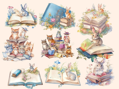 Fairytale Books Watercolor Clipart book clipart - Wonders Artist
