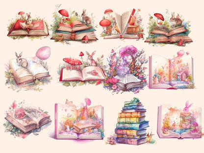 Fairytale Books Watercolor Clipart book clipart - Wonders Artist