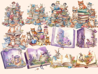 Fairytale Books Watercolor Clipart book clipart - Wonders Artist