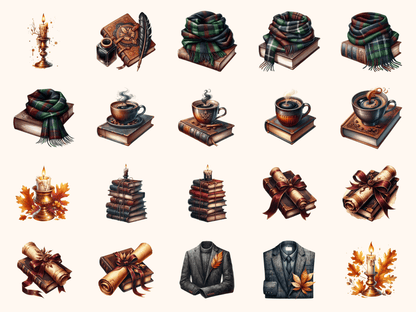 Fall Academia Clipart All Bundles Clipart Line Art - WondersArtist