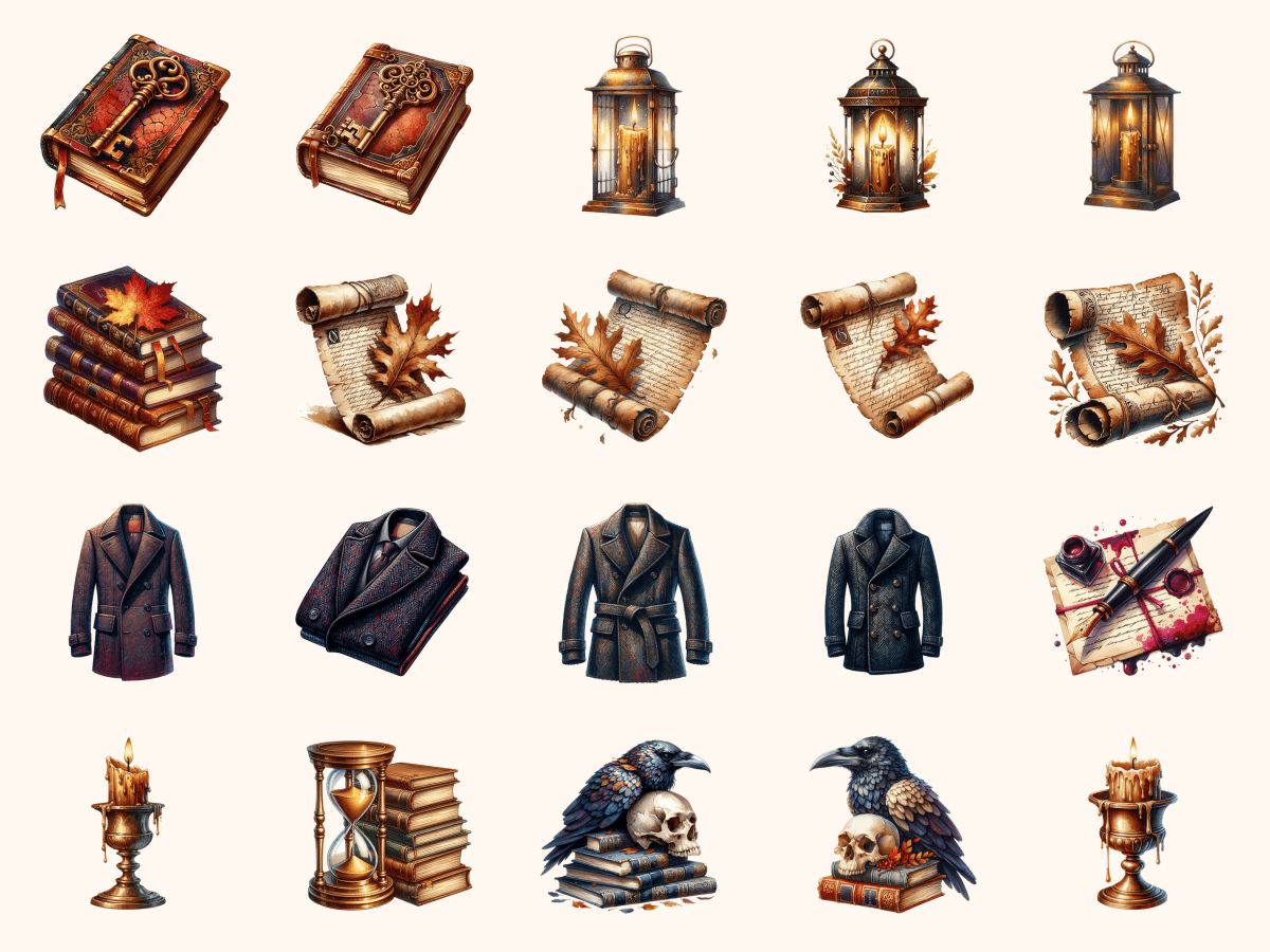 Fall Academia Clipart All Bundles Clipart Line Art - WondersArtist