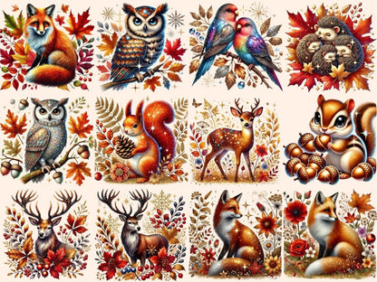 Fall Animals (P2) Clipart Autumn Animal Art - Wonders Artist