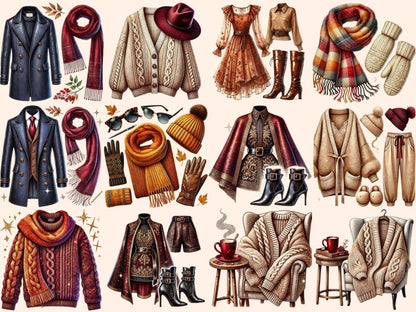 Fall Fashion Clipart Autumn Apparel - Wonders Artist