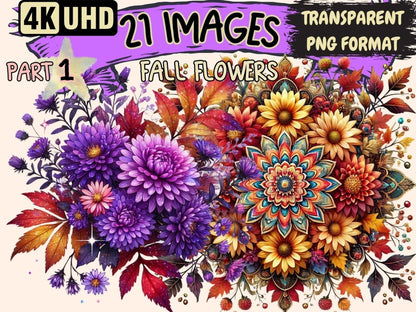 Fall Flowers Clipart Autumn Blooms - Wonders Artist