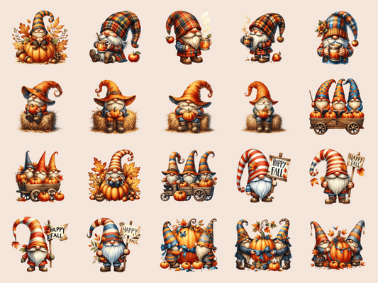 Fall Gnomes Clipart