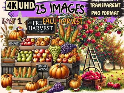 Fall Harvest Clipart Autumn Bounty - Wonders Artist
