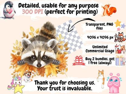 Fall in the Forest Watercolor Clipart Autumn Clipart - Wonders Artist