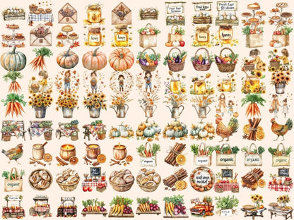 Fall Market Watercolor Clipart autumn clipart autumn watercolor cozy clipart - WondersArtist