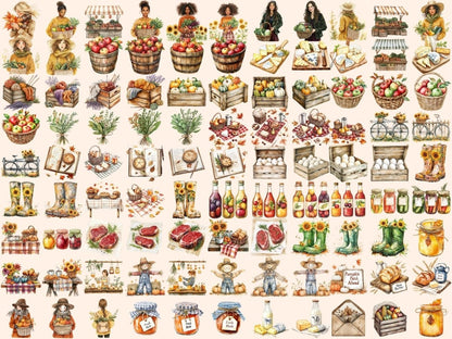 Fall Market Watercolor Clipart autumn clipart autumn watercolor cozy clipart - WondersArtist