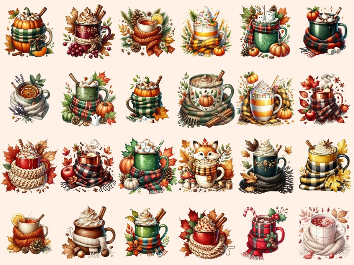 Fall Mugs Clipart autumn clipart autumn graphics autumn images - WondersArtist