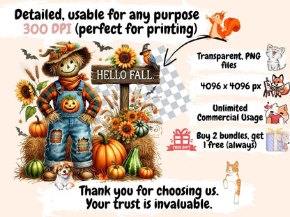 Fall Scarecrows Clipart AUTUMN CLIPART - Wonders Artist