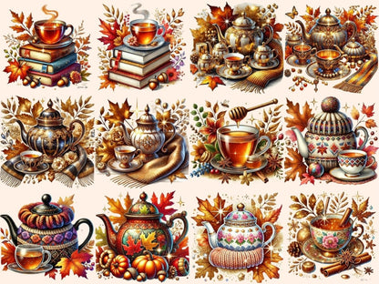 Fall Tea Clipart autumn artwork - Wonders Artist