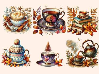 Fall Tea Clipart autumn artwork - Wonders Artist