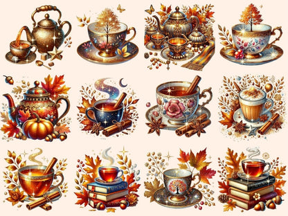 Fall Tea Clipart autumn artwork - Wonders Artist