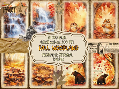 Fall Woodland Journal Pages (P1) Autumn Journal - Wonders Artist