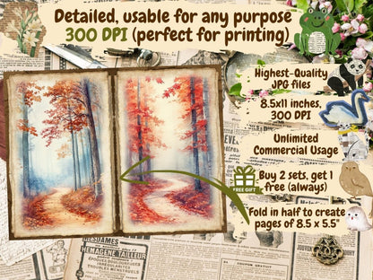 Fall Woodland Journal Pages (P2) Autumn Journal - Wonders Artist