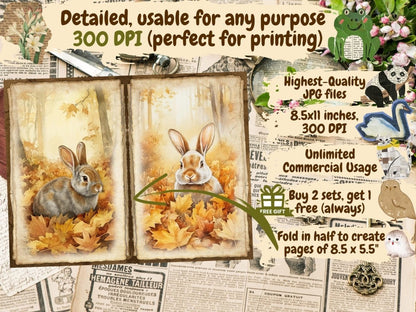 Fall Woodland Journal Pages (P3) - High - Quality Instant Digital Download for Creative Projects