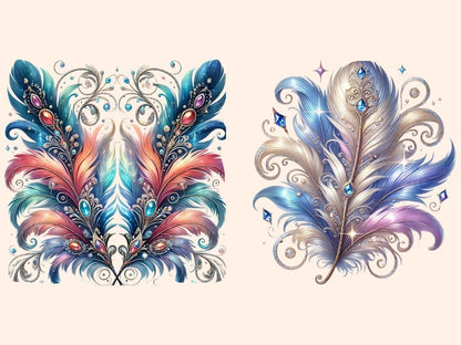 Fancy Feathers Clipart decorative feathers - Wonders Artist