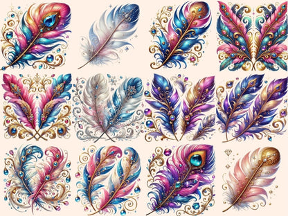 Fancy Feathers Clipart decorative feathers - Wonders Artist