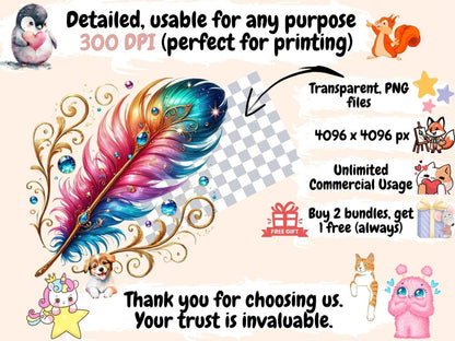 Fancy Feathers Clipart decorative feathers - Wonders Artist