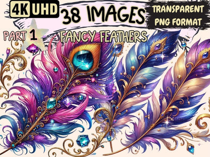 Fancy Feathers Clipart decorative feathers - Wonders Artist