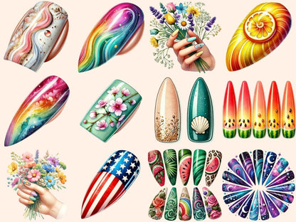 Fancy Nails Clipart beauty salon clipart cute nails png fancy manicure art - WondersArtist