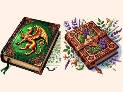 Fantasy Books Clipart Book Art Printables - Wonders Artist